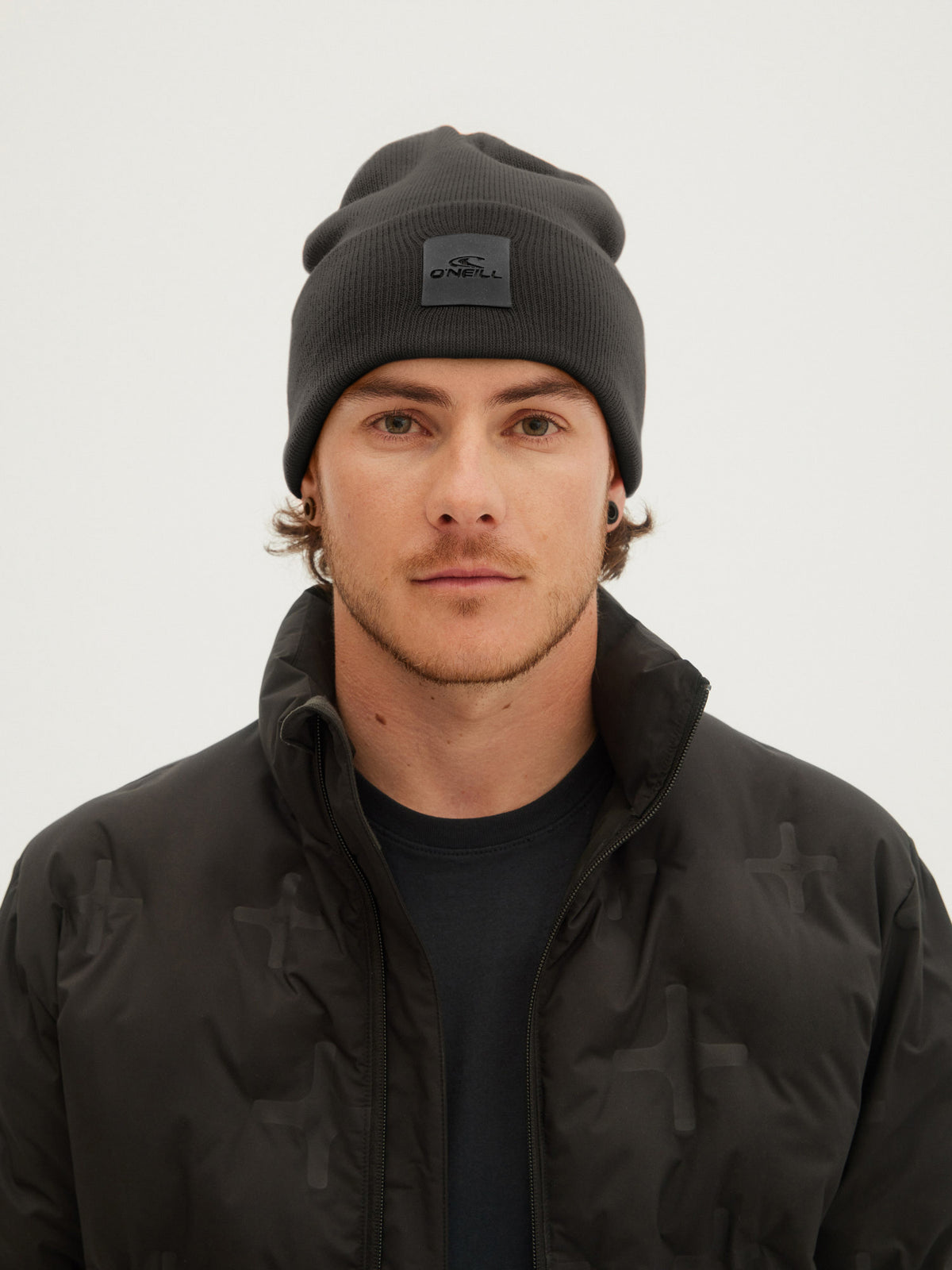 O'Neill Mens Cube Beanie in Mid Grey Melee