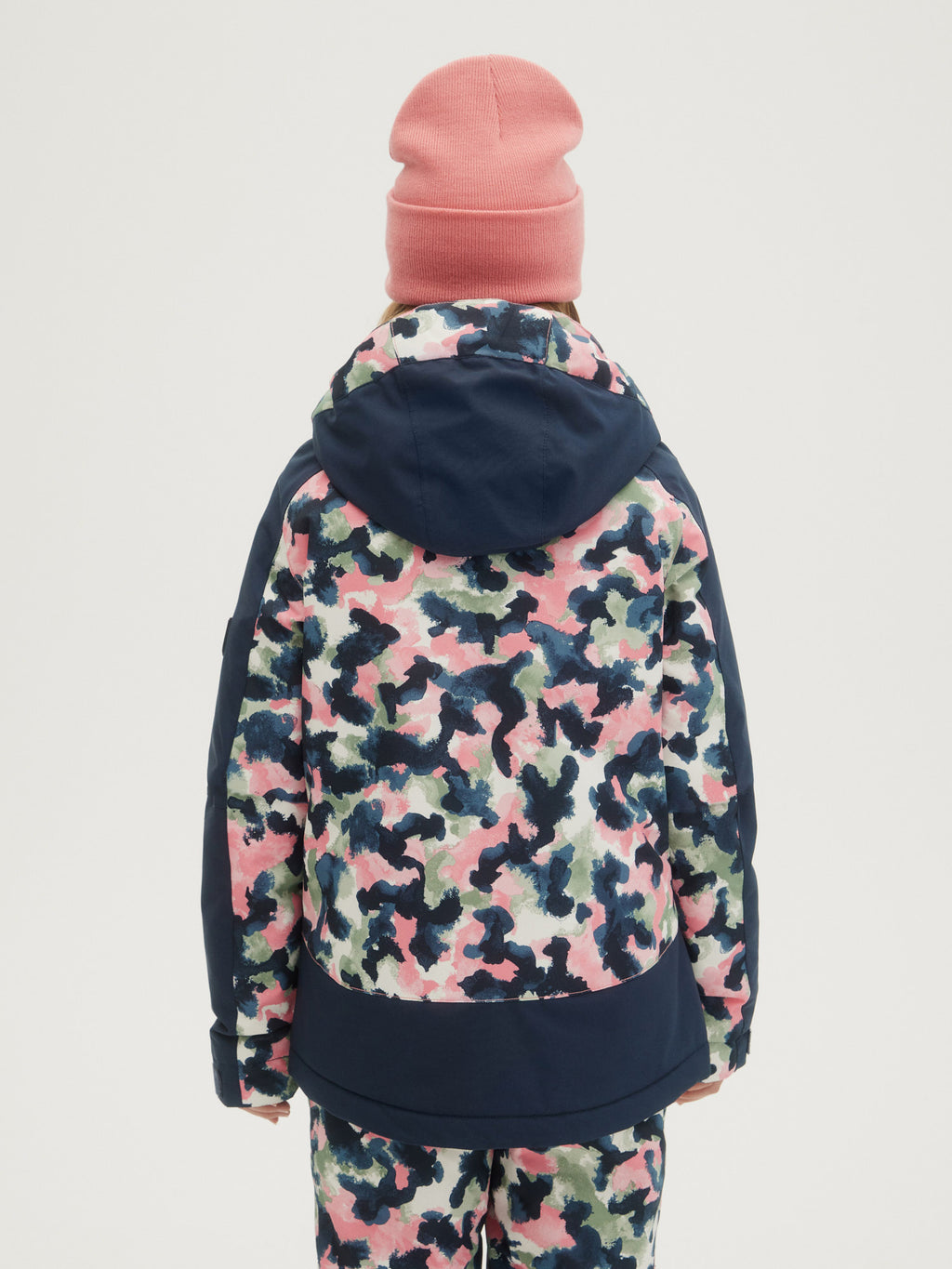 O'Neill Girls Adelite Printed Jacket in Blue Aop W/ Pink