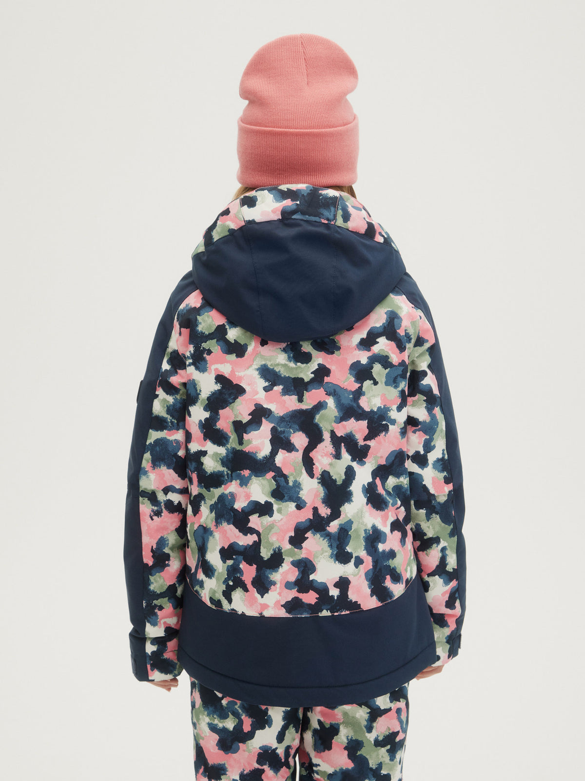 O'Neill Girls Adelite Printed Jacket in Blue Aop W/ Pink