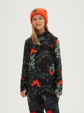 O'Neill Girls Printed Fleece Half Zip in Black Aop W/ Green