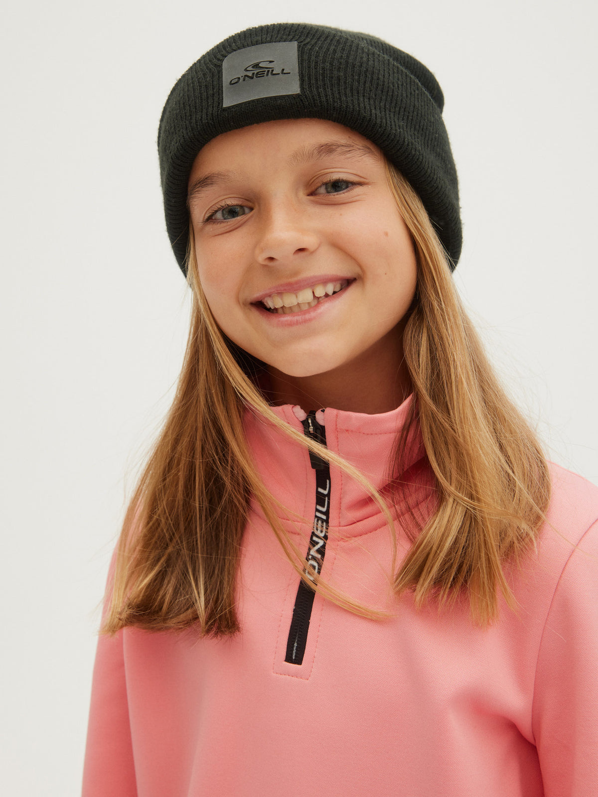 O'Neill Girls Solid Fleece Half Zip in Conch Shell