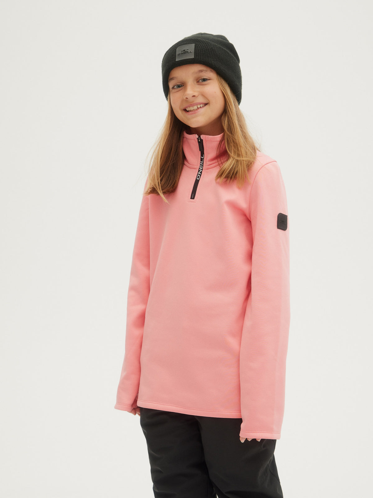 O'Neill Girls Solid Fleece Half Zip in Conch Shell