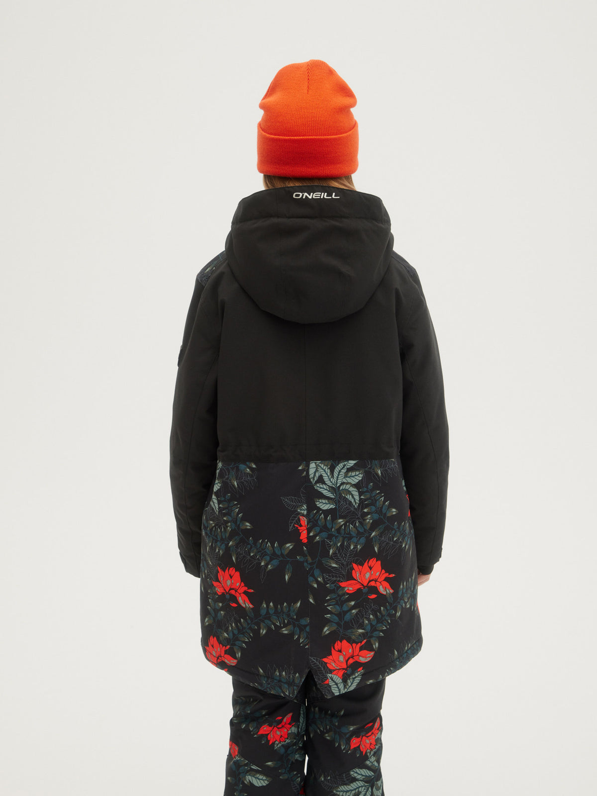 O'Neill Girls Zeolite Jacket in Black Aop W/ Green