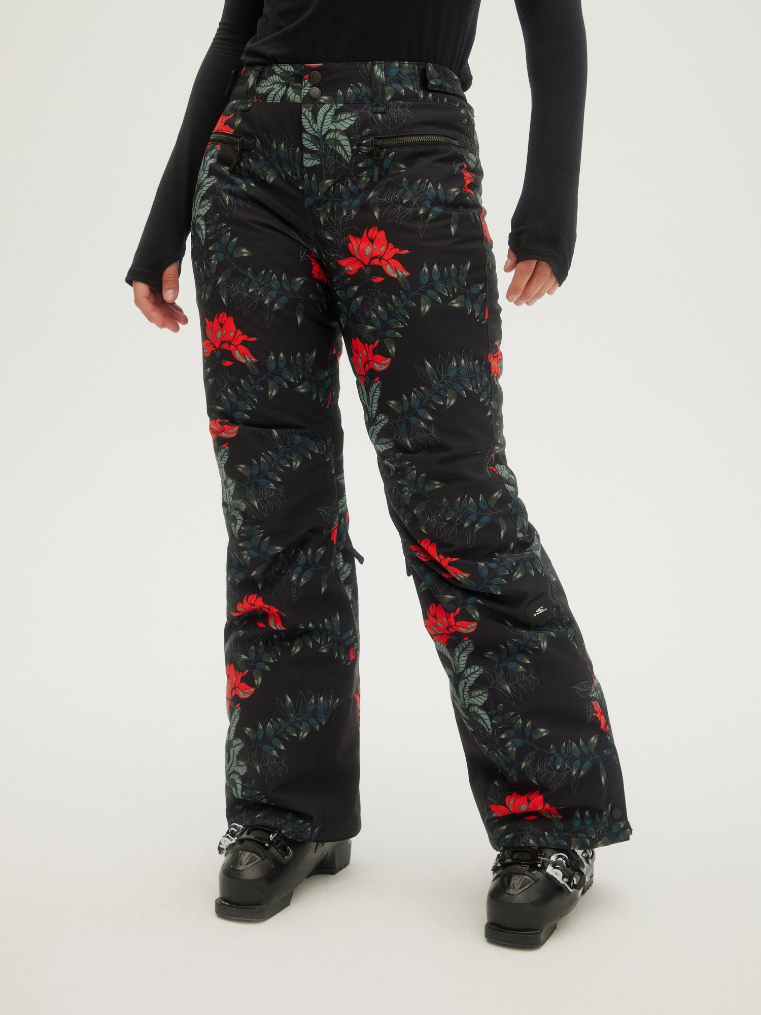 O'Neill Ladies Glamour Pants in Black Aop W/ Green