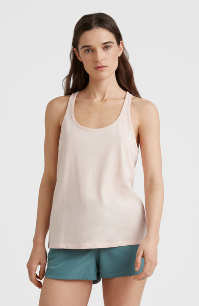 Blue Scoop-neck technical-pleated tank top