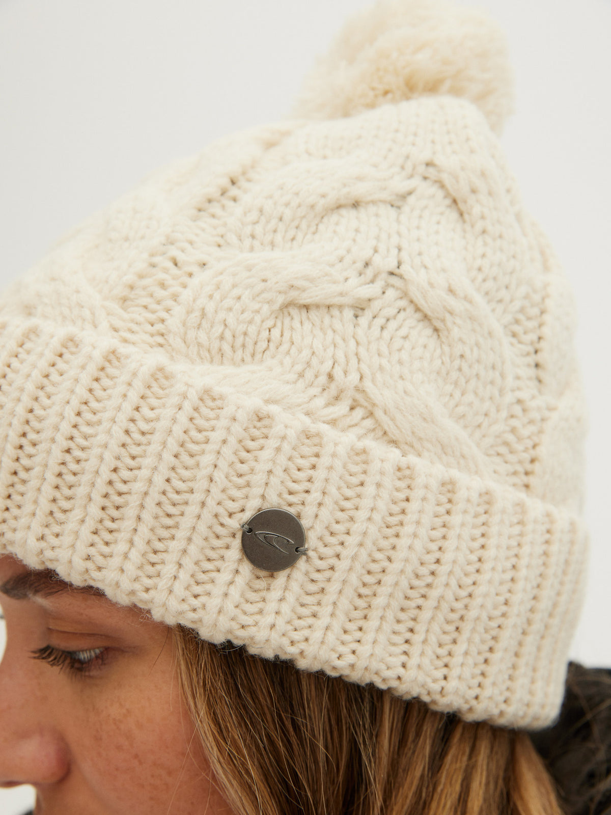 O'Neill Ladies Nora Wool Beanie in Powder White