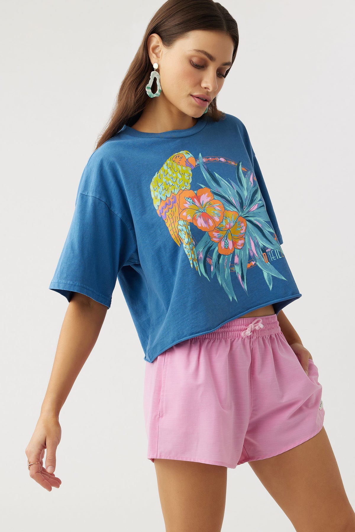 PARROTS OVERSIZED CROP TEE