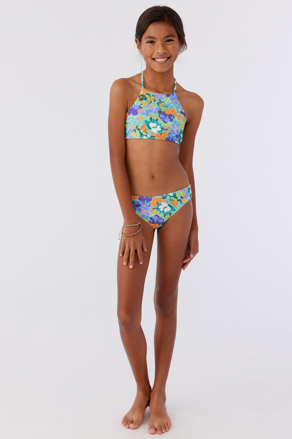 SAMI FLORAL BRAIDED STRAP HI-NECK SET