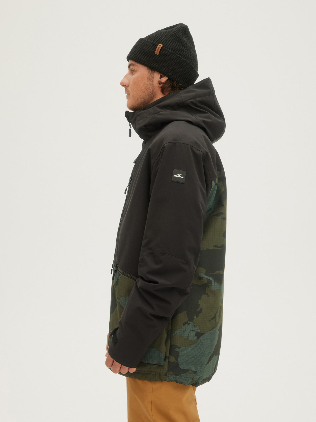 O'Neill Mens Texture Jacket in Black Aop Camo