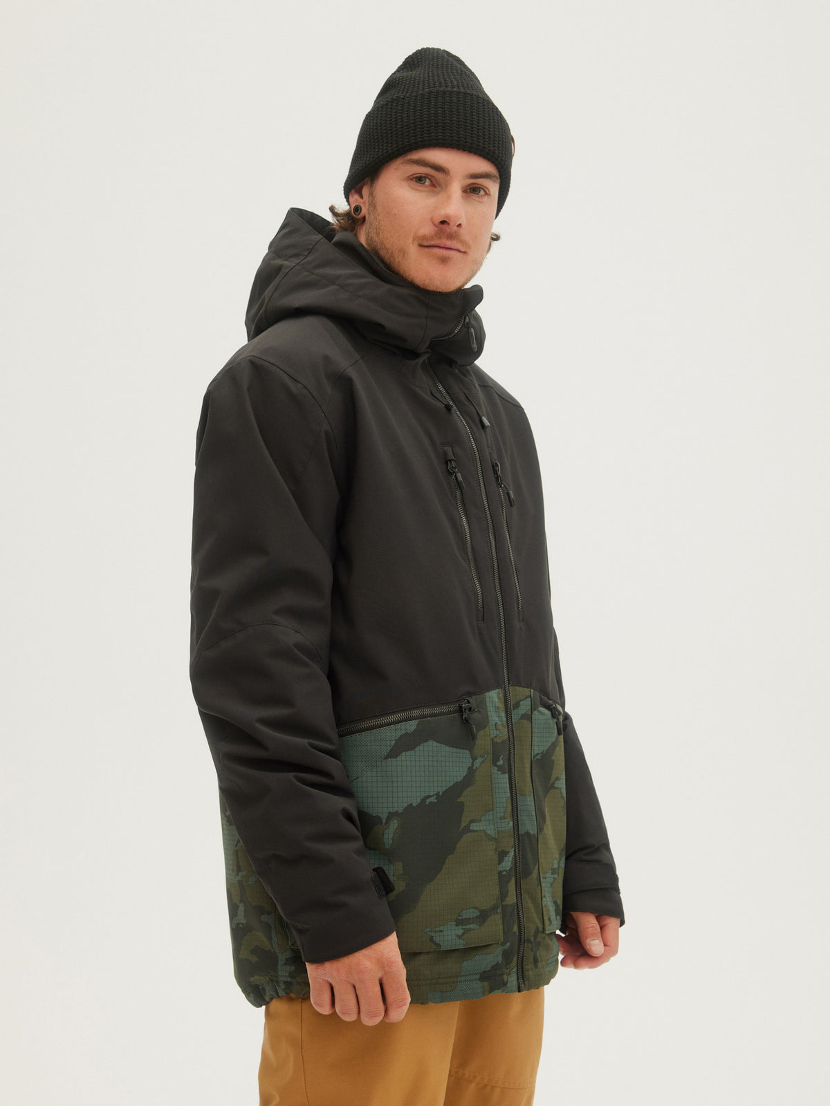 O'Neill Mens Texture Jacket in Black Aop Camo
