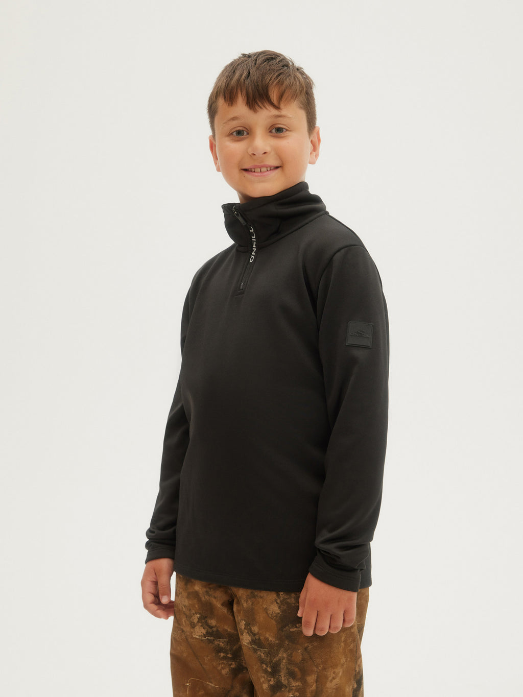 O'Neill Boys Solid Fleece Half Zip in Black Out