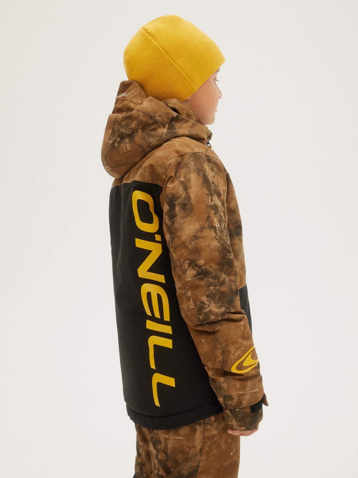 O'Neill Boys Textured Jacket in Brown Print Black