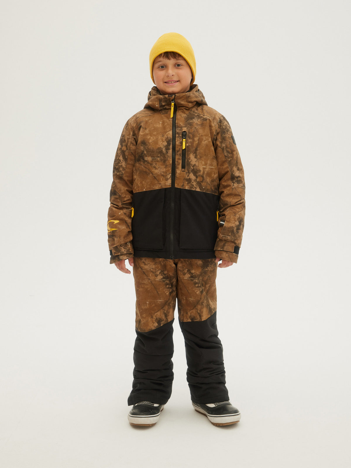 O'Neill Boys Textured Jacket in Brown Print Black