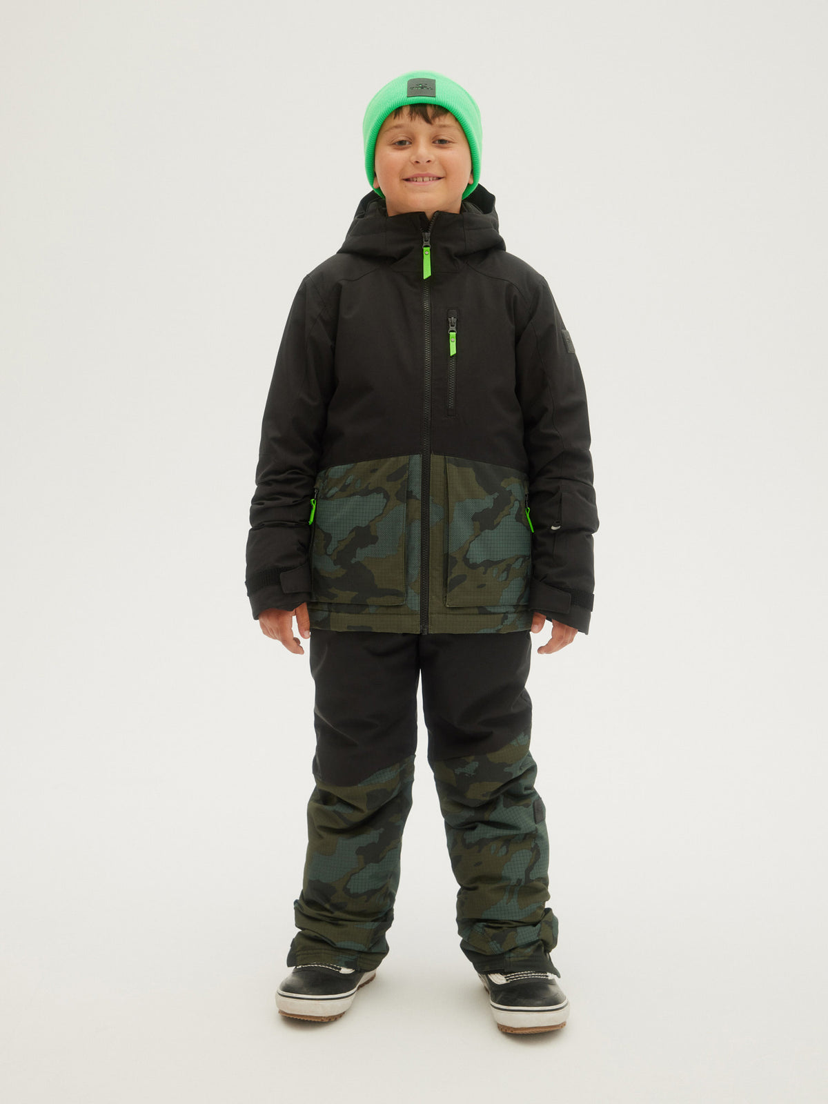 O'Neill Boys Textured Jacket in Black Print Camo