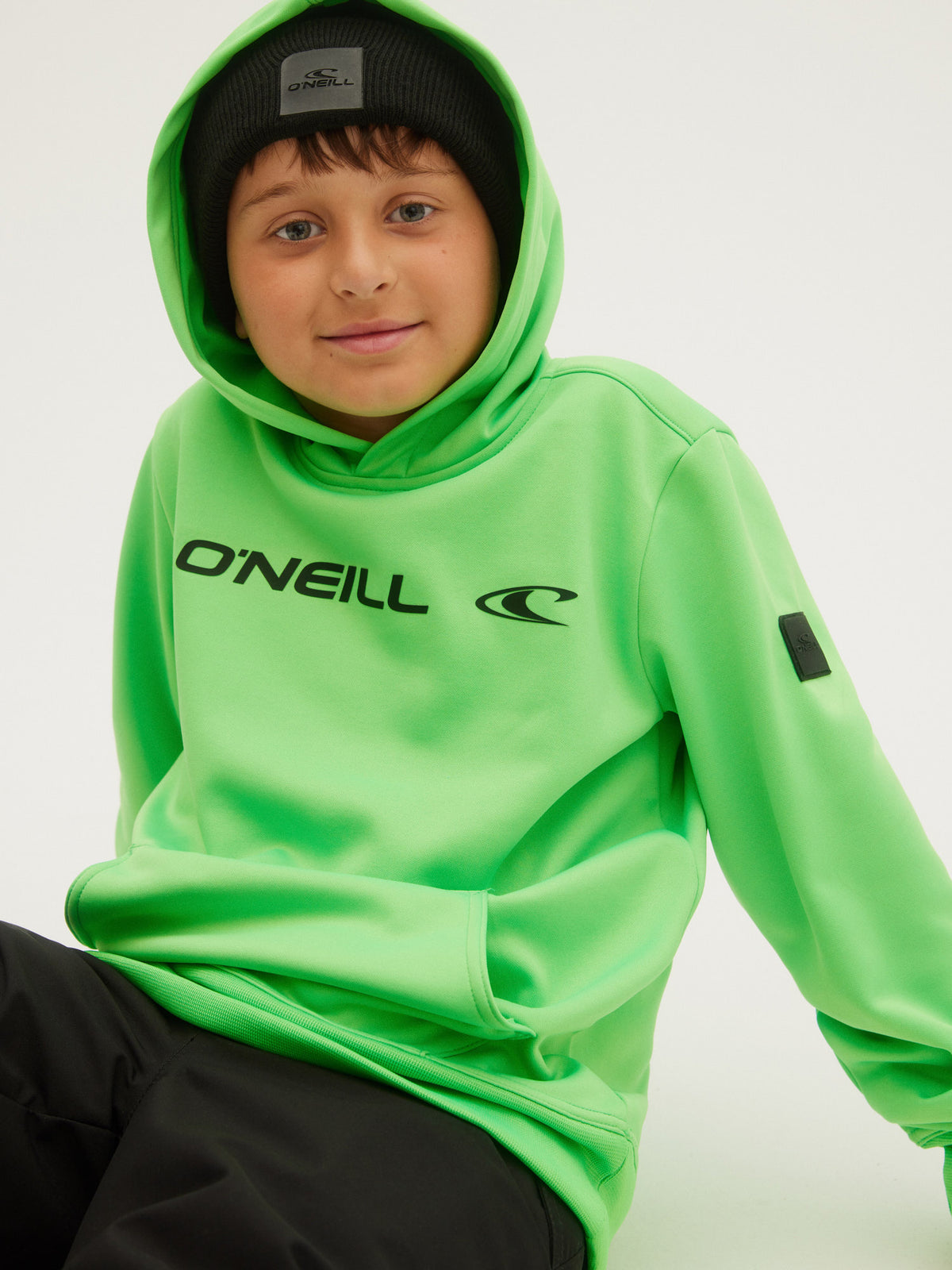 O'Neill Kids Slope Hooded Fleece in Poison Green