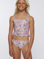 GIRL'S SYDNEY FLORAL CINCH TANKINI SWIM SET